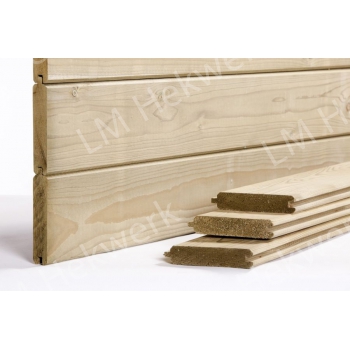 ten tweede Competitief cement Houten plank tand/groef H. 135mm x d. 34mm x Lengte 180cm | LM hekwerk