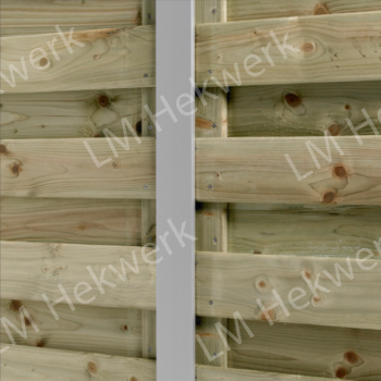 Aluminium paal 80/60mm met gleuf van 36 mm x L. 3000mm - LM Hekwerk bvba Aluminium paal 80/60mm met gleuf van 36 mm x L. 3000mm - LM Hekwerk bvba