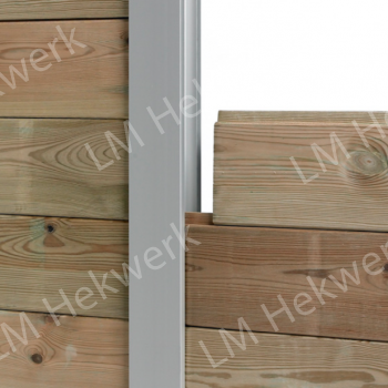 Aluminium paal 80/60mm met gleuf van 36 mm x L. 3000mm - LM Hekwerk bvba Aluminium paal 80/60mm met gleuf van 36 mm x L. 3000mm - LM Hekwerk bvba