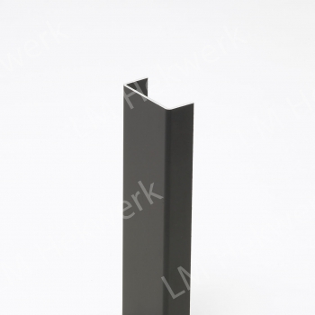 Aluminium U-profiel gleufafdichting 36mm voor paal 80/60mm x 2100mm | LM